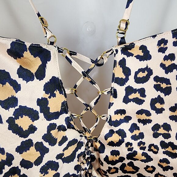 Victoria's Secret Women Camisole Small Beige Cheetah Print Lace Adjustable Strap - Picture 6 of 12